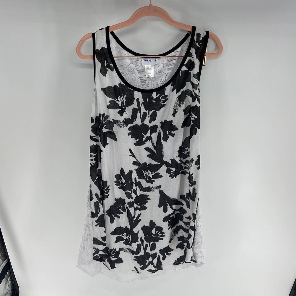 Swimsuits For All Floral Mesh Swim Cover Dress womens 14/16
